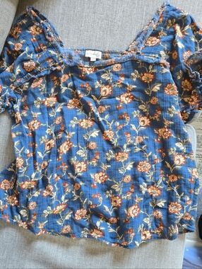 Floral Blue Women's Top